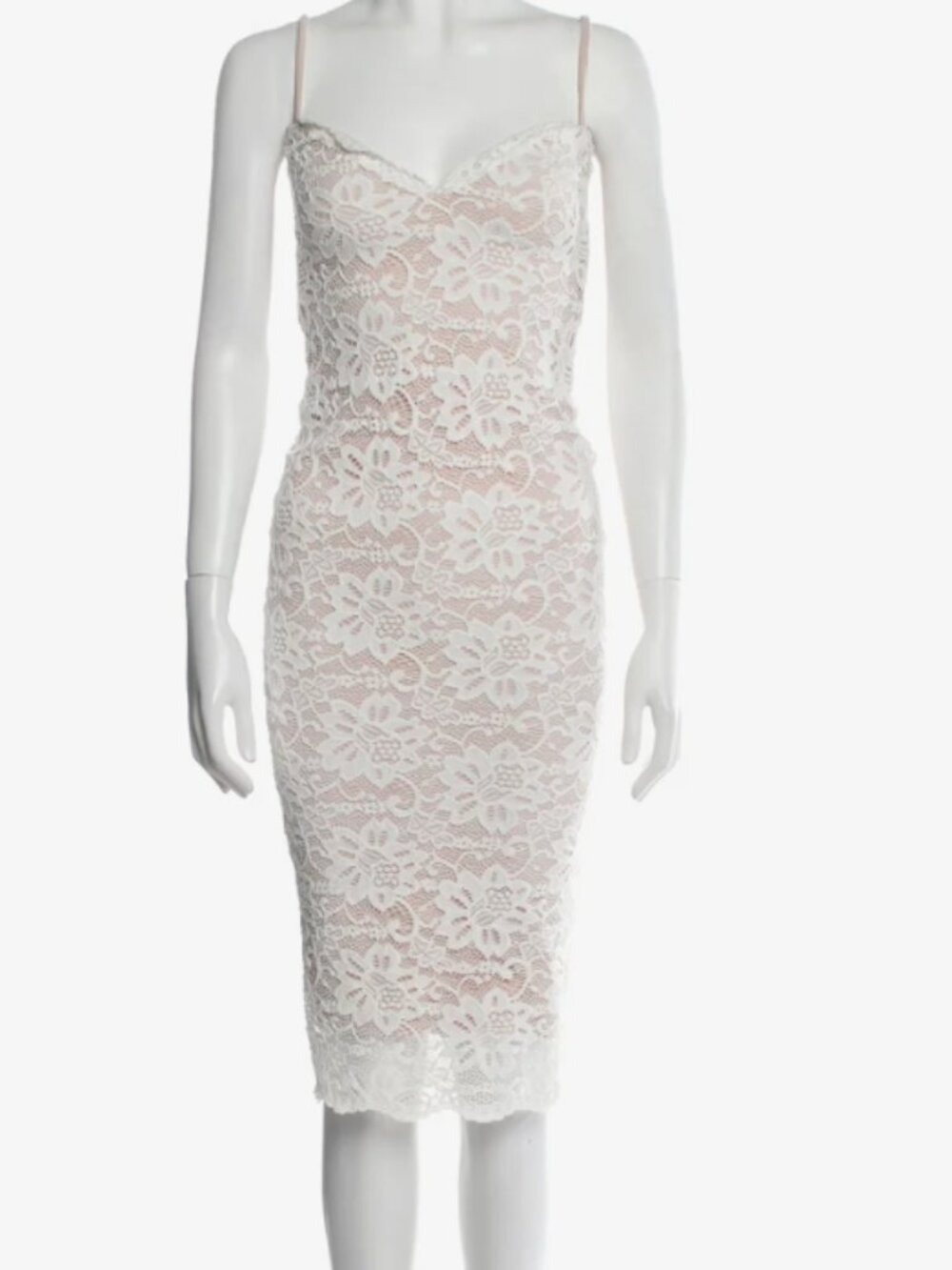 Nookie  Lace Pattern Midi Length Dress w/ Tags  White | Size: XL